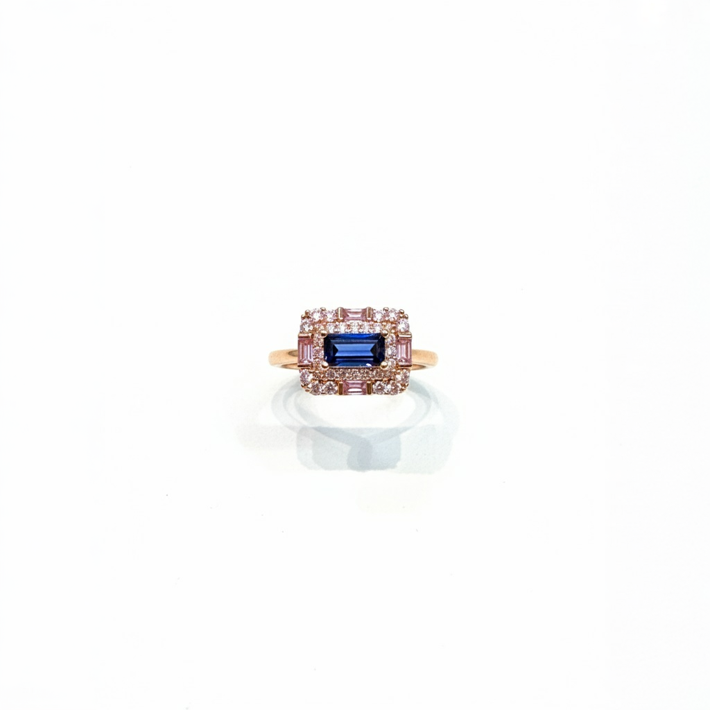 18K Gold Plated colour Ring/Zircon Stones/ Rhodium coating