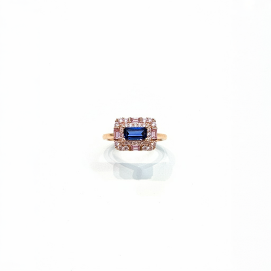 18K Gold Plated colour Ring/Zircon Stones/ Rhodium coating