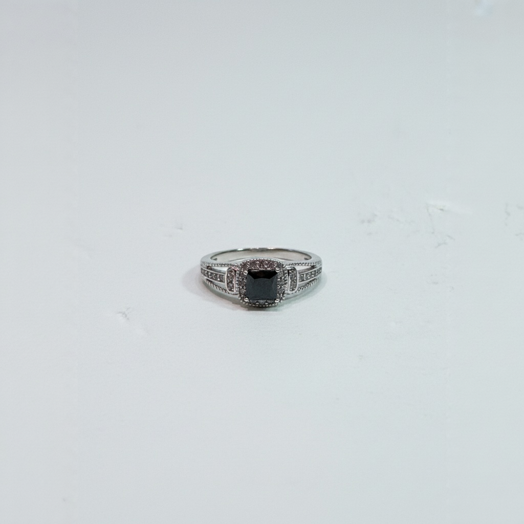 18K Silver Plated colour Ring/Zircon Stones/ Rhodium coating