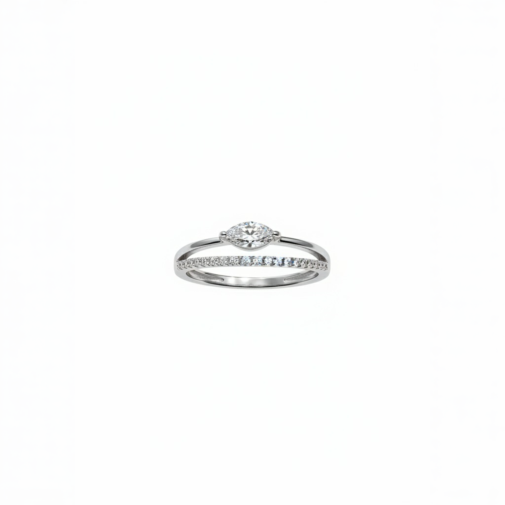 18K Silver Plated colour Ring/Zircon Stones/ Rhodium coating